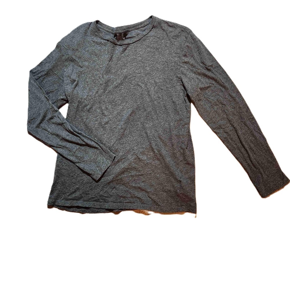 Gap Heathered Gray Long Sleeve Crew Neck T Shirt Medium